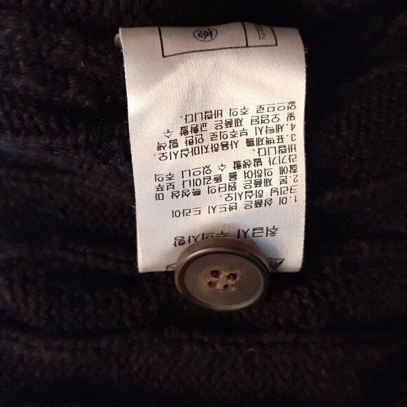 TakeEasy Men's Size Medium Black Raccu Cable Knit Button Up Korean Brand Vest - Picture 9 of 13